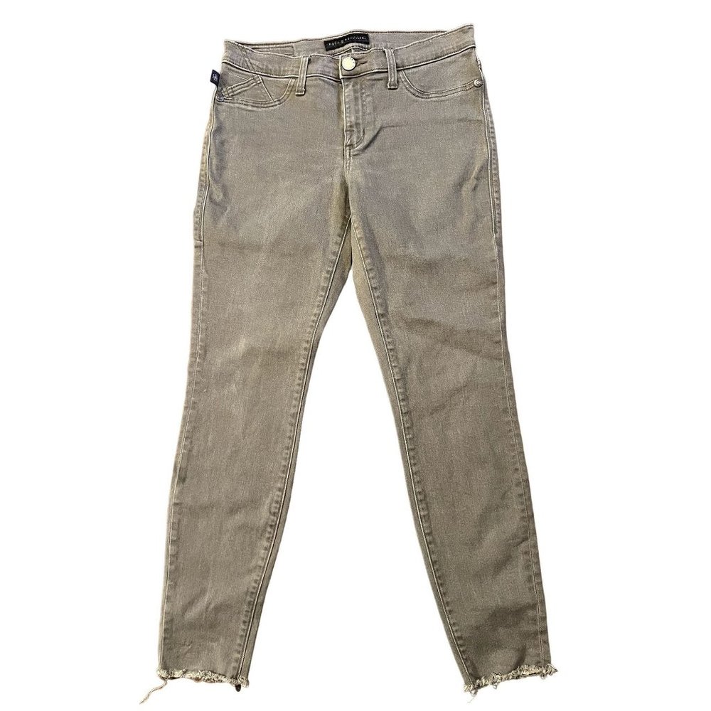 Rock & Republic women's gray denim cropped pants size 10, raw hem